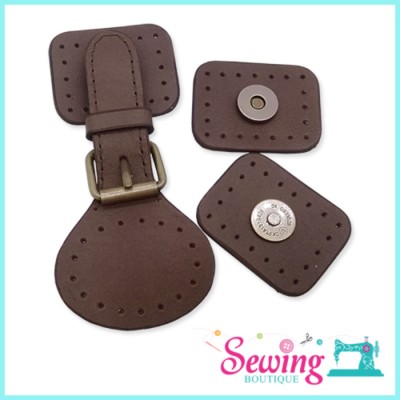 SNAP BUTTON - LEATHER-11CM(BROWN)